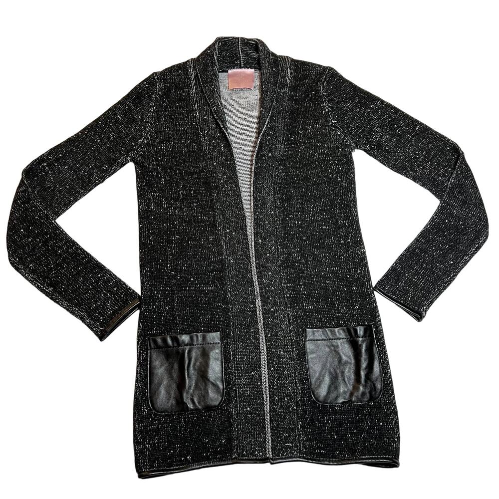 Romeo & Juliet Couture Open Front Long Line Knit Cardigan Size XS Academia Cozy